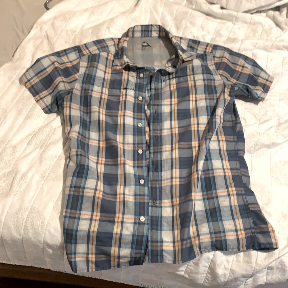 The North Face button down, Small, performance fabric.